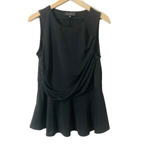 Eloquii Black Flowy Waterfall Peplum Top Career Wear Business Casual Sz 14/16